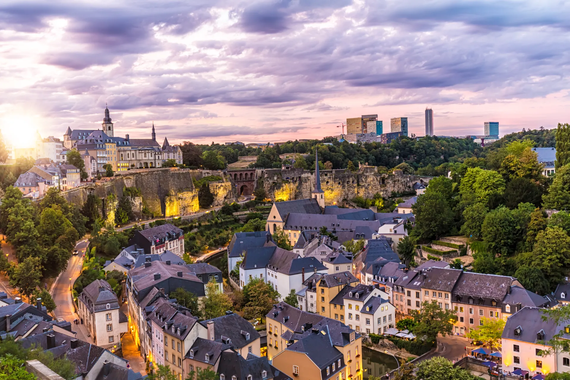 Skyline photograph of Kirchberg in Luxembourg